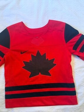 Nike Red & Black Kids' Hockey-Style Long Sleeve Top